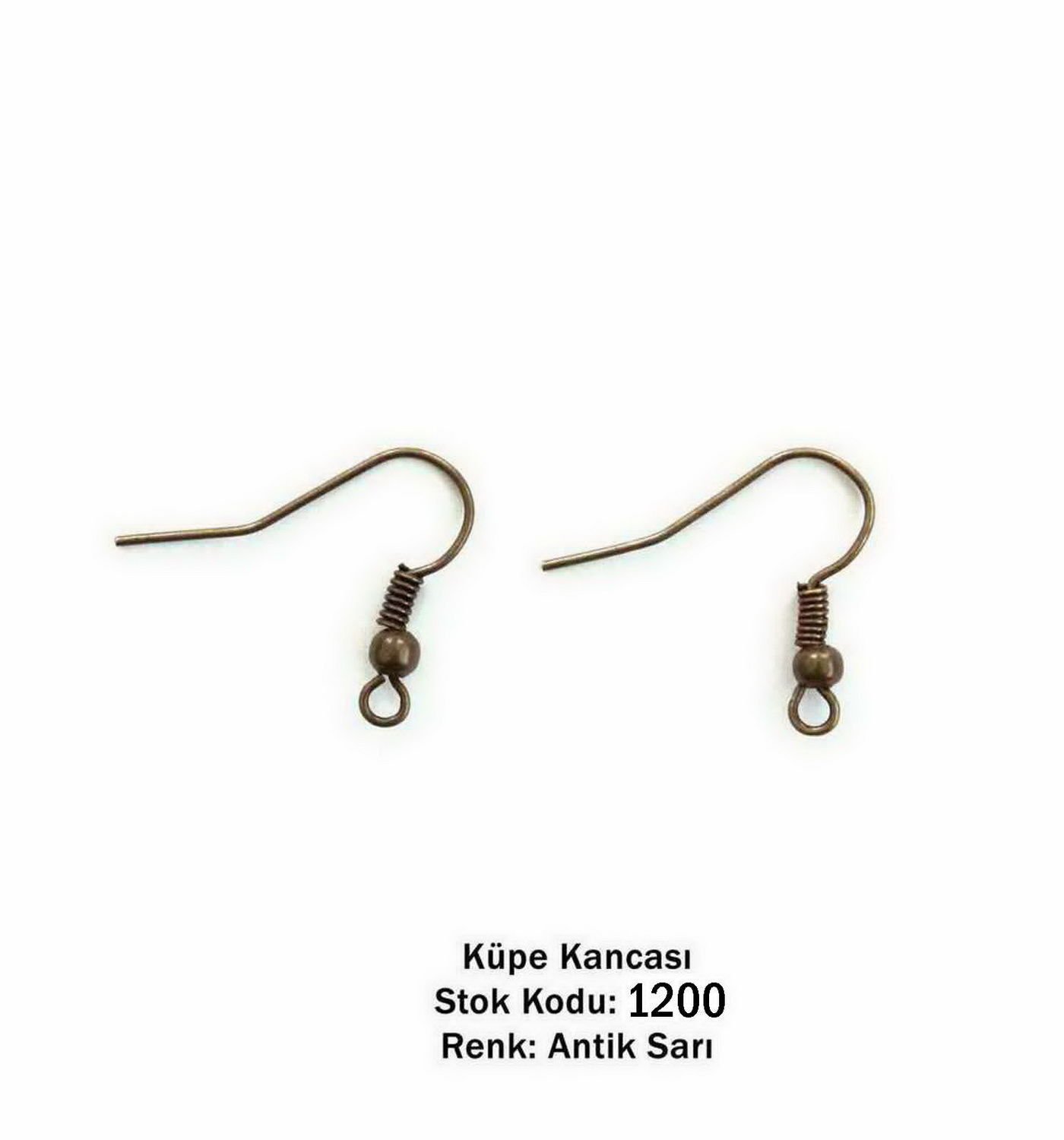 1200 Küpe Kancası Küpe Klipsi Antik Sarı