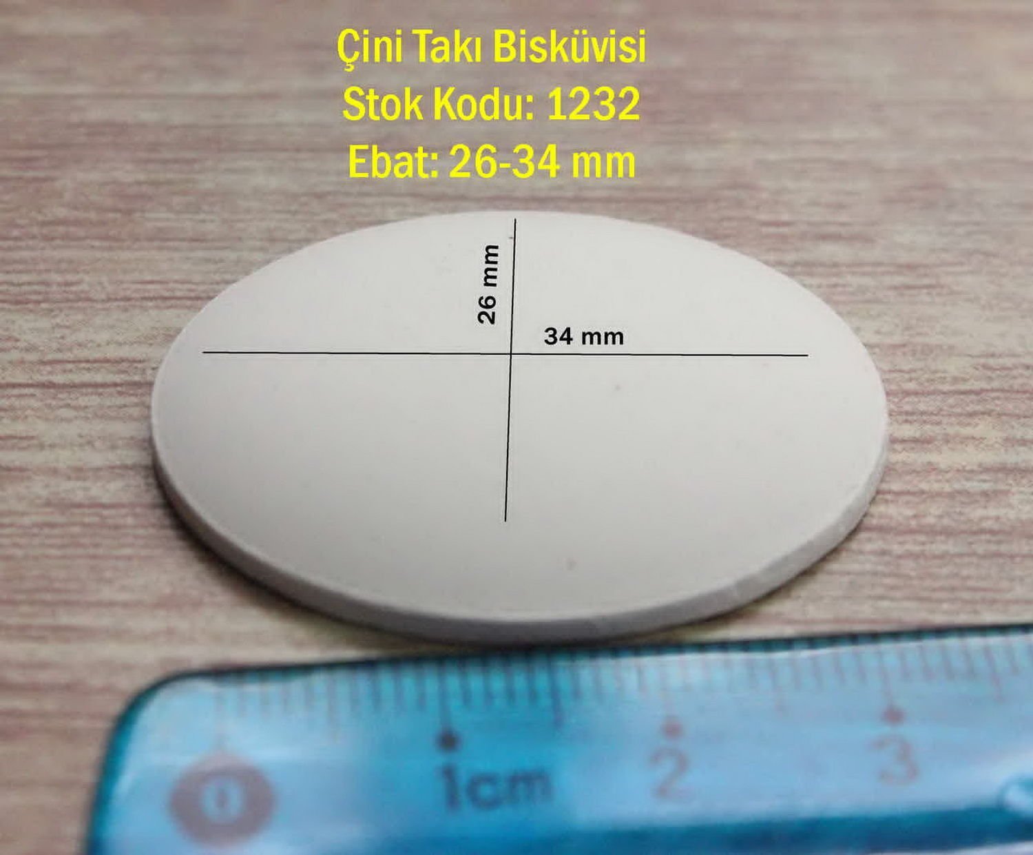 26-34 mm Oval Çini Takı Bisküvisi 1232