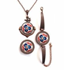 İlbay Çini Takı Kolye Bileklik Yüzük Seti 2457DS129