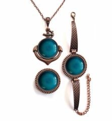 İlbay Çini Takı Kolye Bileklik Yüzük Seti 2457DS351