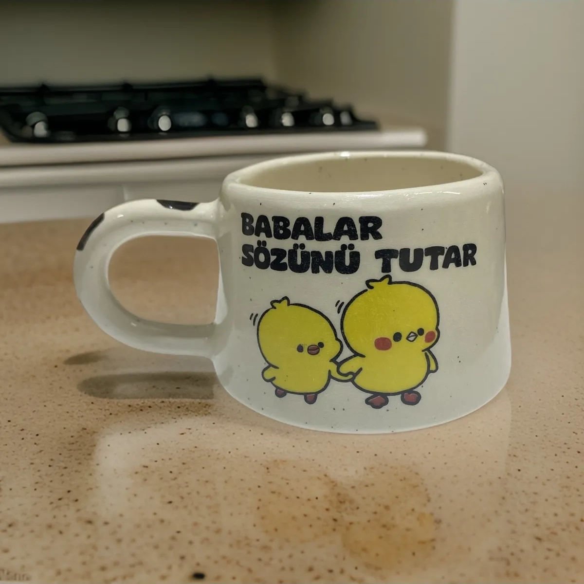 İlbay El İşi Seramik Klasik Kupa Mug Babalar Sözünü Tutar