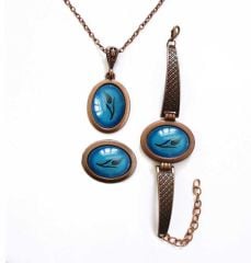 İlbay Çini Takı Kolye Bileklik Yüzük Seti 2433DS502