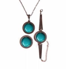 İlbay Çini Takı Kolye Bileklik Yüzük Seti 2453DS351