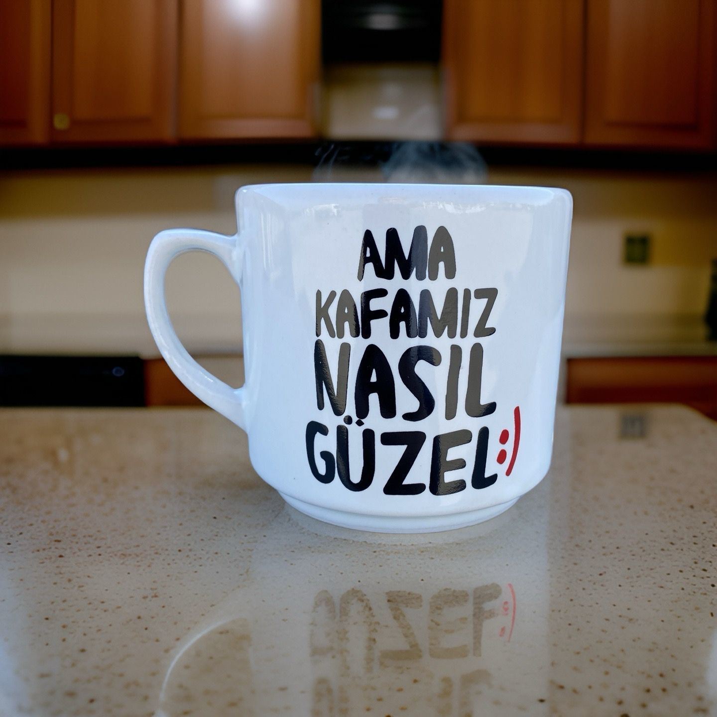 İlbay Seramik Times Kupa Bardak Mug Ama Kafamız Nasıl Güzel