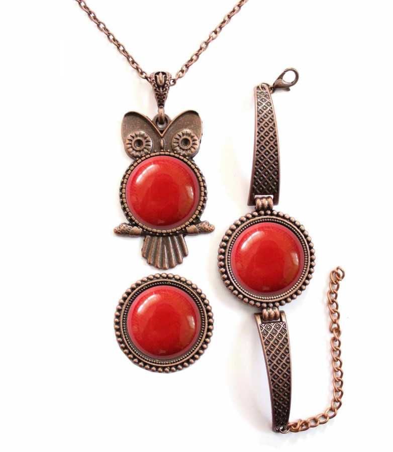 İlbay Çini Takı Kolye Bileklik Yüzük Seti 2454DS350