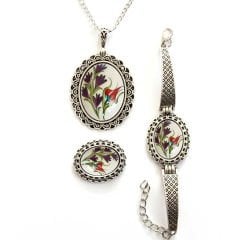 İlbay Çini Takı Kolye Bileklik Yüzük Seti 2305DS436