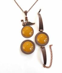 İlbay Çini Takı Kolye Bileklik Yüzük Seti 2456DS357