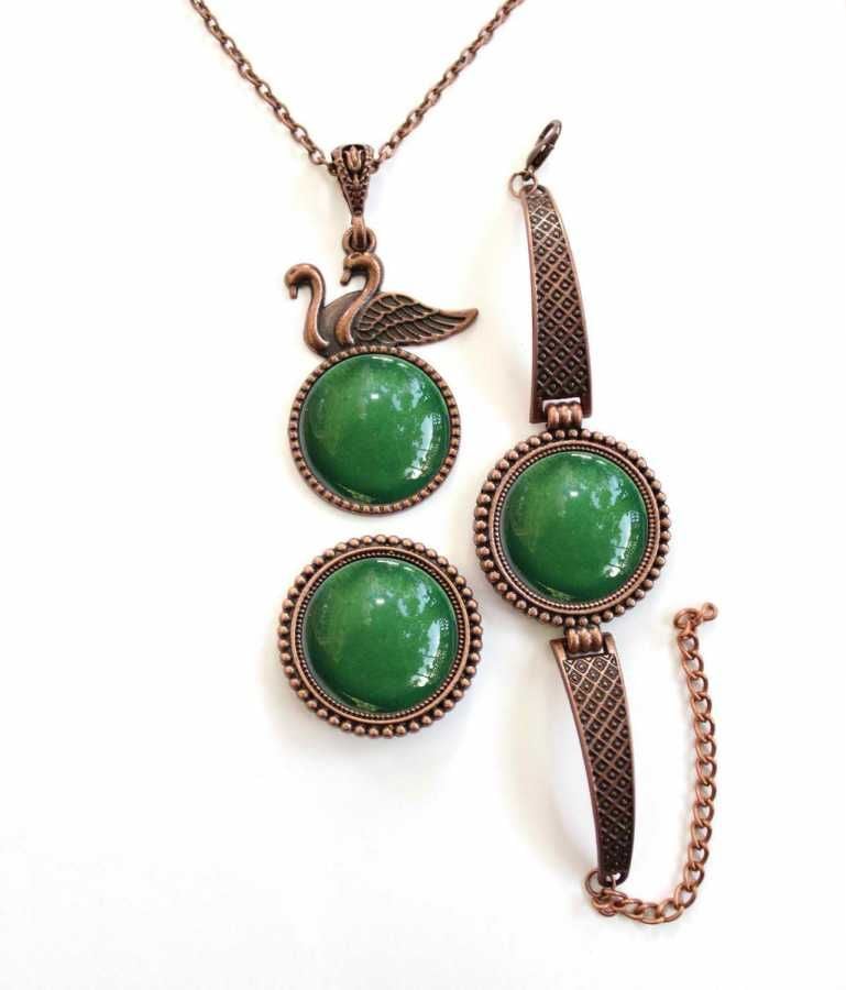 İlbay Çini Takı Kolye Bileklik Yüzük Seti 2456DS359