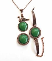 İlbay Çini Takı Kolye Bileklik Yüzük Seti 2456DS359