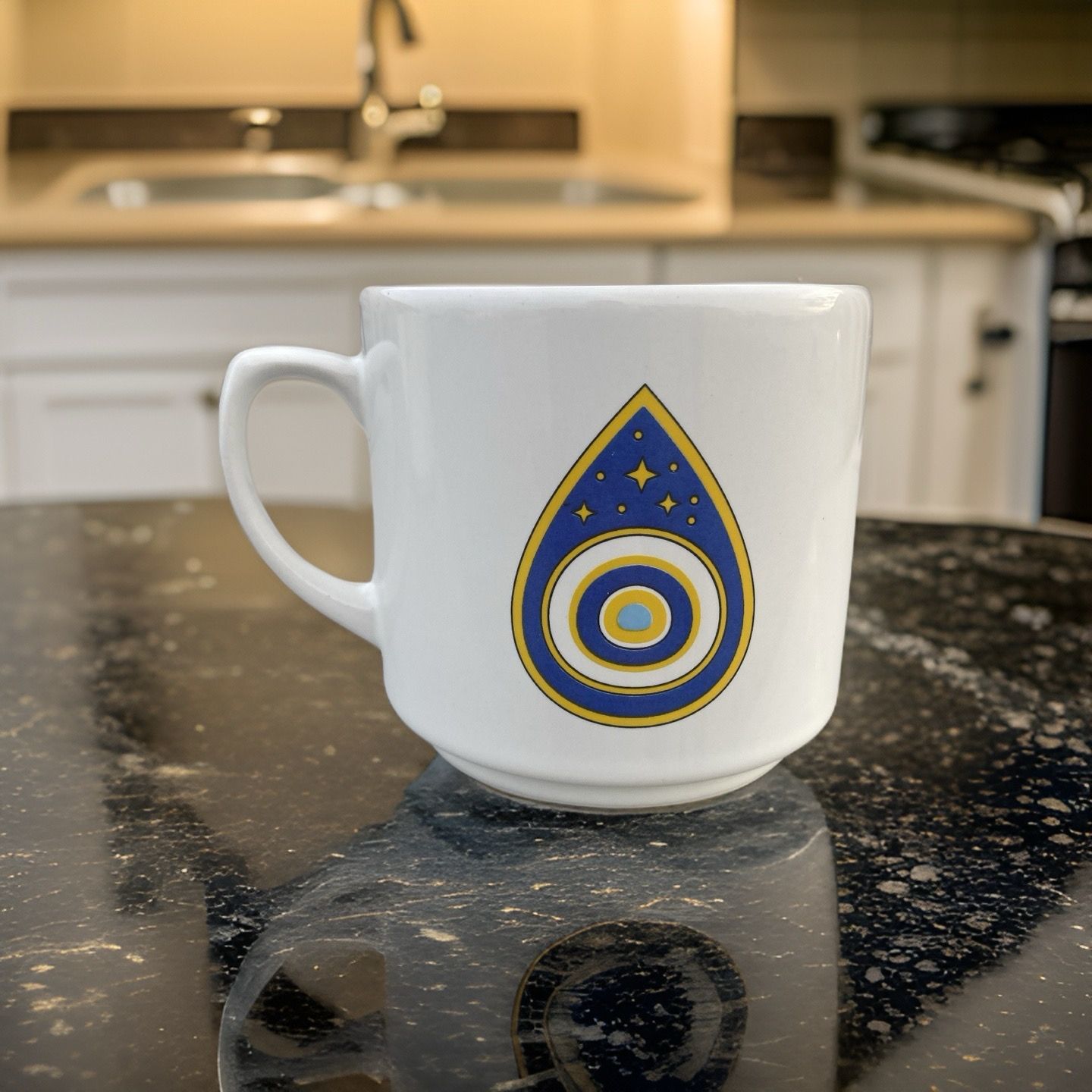 İlbay Seramik Times Kupa Bardak Mug Büyük Damla Nazar