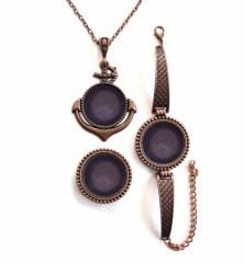 İlbay Çini Takı Kolye Bileklik Yüzük Seti 2457DS362