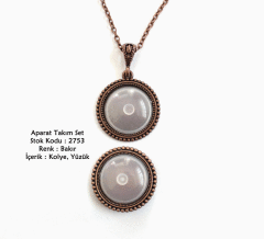 Kolye Yüzük Aparat Takım Set 2753 Bakır Kaplama