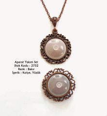 Kolye Yüzük Aparat Takım Set 2752 Bakır Kaplama