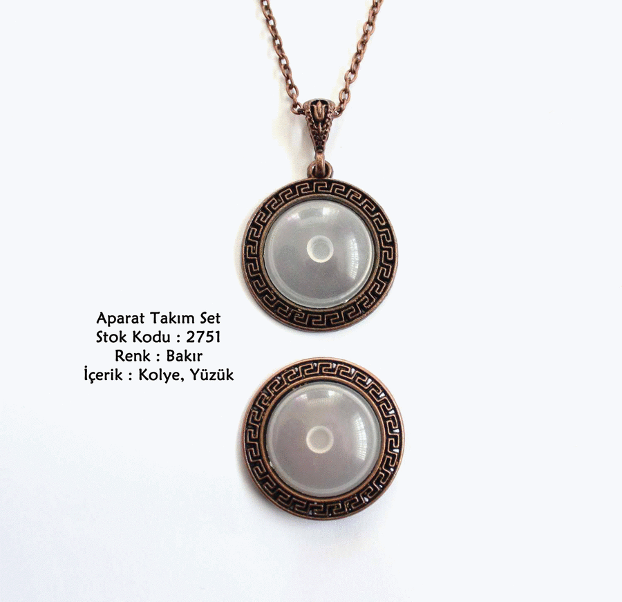 Kolye Yüzük Aparat Takım Set 2751 Bakır Kaplama