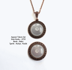 Kolye Yüzük Aparat Takım Set 2751 Bakır Kaplama
