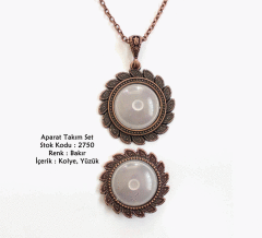 Kolye Yüzük Aparat Takım Set 2750 Bakır Kaplama