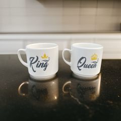 İlbay Seramik Kupa Bardak 2 li Times King And Queen