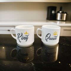 İlbay Seramik Kupa Bardak 2 li Times King And Queen