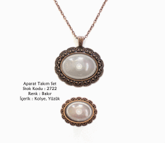 Kolye Yüzük Aparat Takım Set 2722 Bakır Kaplama