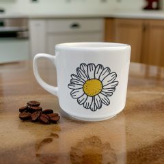 İlbay Seramik Times Kupa Bardak Mug Çizgi Papatya