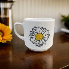 İlbay Seramik Times Kupa Bardak Mug Çizgi Papatya