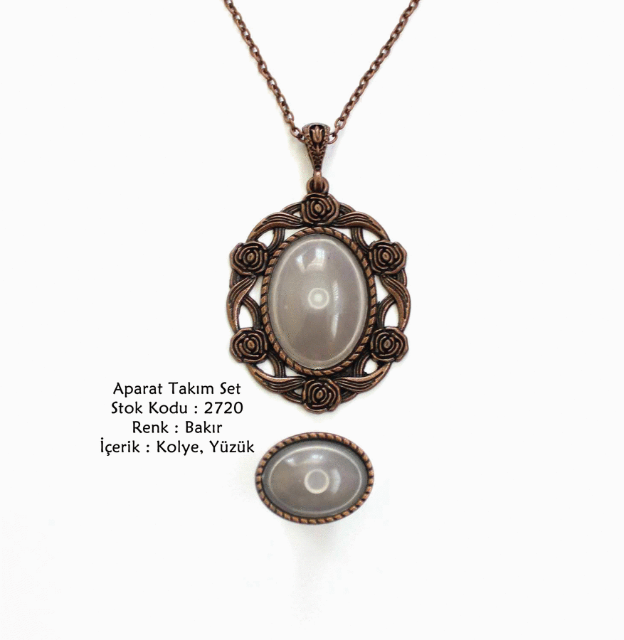 Kolye Yüzük Aparat Takım Set 2720 Bakır Kaplama