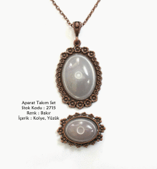 Kolye Yüzük Aparat Takım Set 2715 Bakır Kaplama