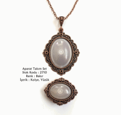 Kolye Yüzük Aparat Takım Set 2710 Bakır Kaplama