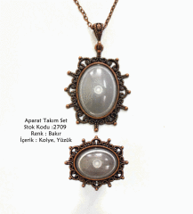 Kolye Yüzük Aparat Takım Set 2709 Bakır Kaplama