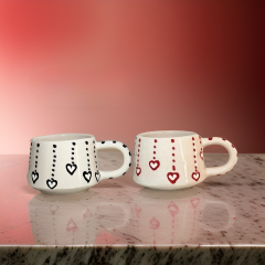 İlbay Seramik Kupa Bardak Mug Klasik Kalp Damlası