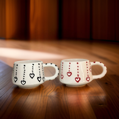 İlbay Seramik Kupa Bardak Mug Klasik Kalp Damlası