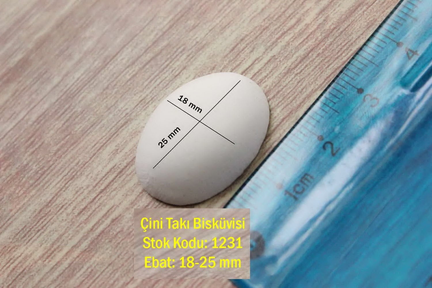 18-25 mm Oval Çini Takı Bisküvisi 1231