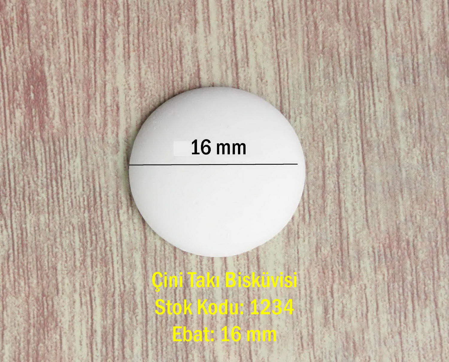 16 mm Yuvarlak Çini Takı Bisküvisi 1234