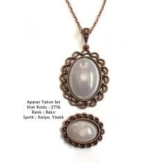 Kolye Yüzük Aparat Takım Set 2716 Bakır Kaplama