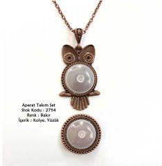 Kolye Yüzük Aparat Takım Set 2754 Bakır Kaplama