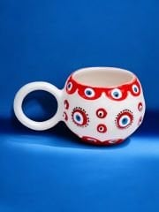 İlbay Seramik Kupa Mug Ece Kırmızı Nazar