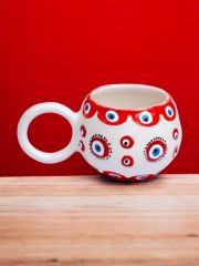 İlbay Seramik Kupa Mug Ece Kırmızı Nazar