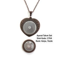 Kolye Yüzük Aparat Takım Set 2764 Bakır Kaplama