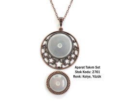 Kolye Yüzük Aparat Takım Set 2762 Bakır Kaplama