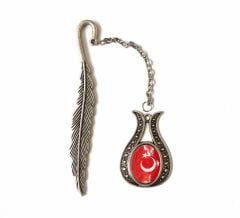 Türk Bayrağı Çini Takı Kitap Ayracı 8764DS712