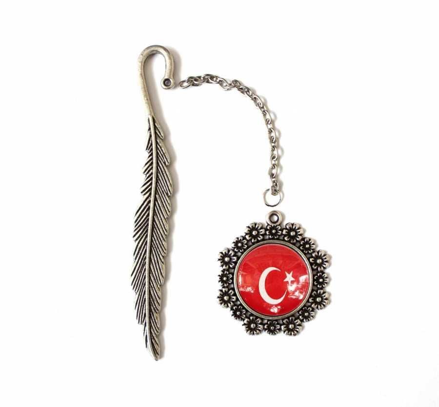 Türk Bayrağı Çini Takı Kitap Ayracı 8737DS712
