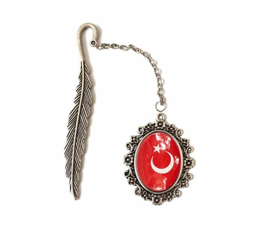 Türk Bayrağı Çini Takı Kitap Ayracı 8707DS712