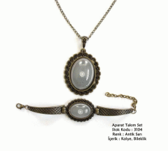 Kolye Bileklik Aparat Takım Set 3104 Antik Sarı