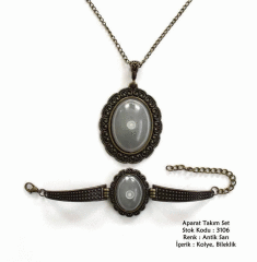 Kolye Bileklik Aparat Takım Set 3106 Antik Sarı