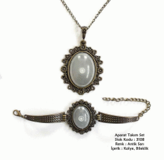 Kolye Bileklik Aparat Takım Set 3108 Antik Sarı