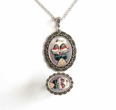 İlbay Çini Takı  Kolye Yüzük Seti 2528DS083