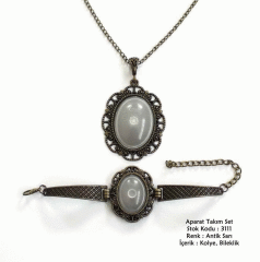 Kolye Bileklik Aparat Takım Set 3111 Antik Sarı