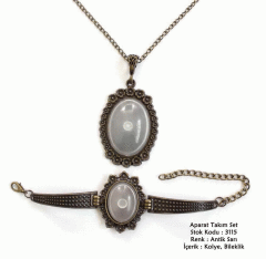 Kolye Bileklik Aparat Takım Set 3115 Antik Sarı