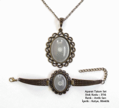 Kolye Bileklik Aparat Takım Set 3116 Antik Sarı