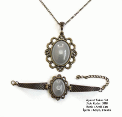 Kolye Bileklik Aparat Takım Set 3118 Antik Sarı